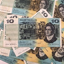 1985 $10 Ten Dollar Banknote - Above Avg Circ - Johnston / Fraser | R309 Aus
