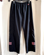 Vtg Adidas Track Pants Medium Pink Stripe Logo Y2K Athleisure Workout Gym 18794x