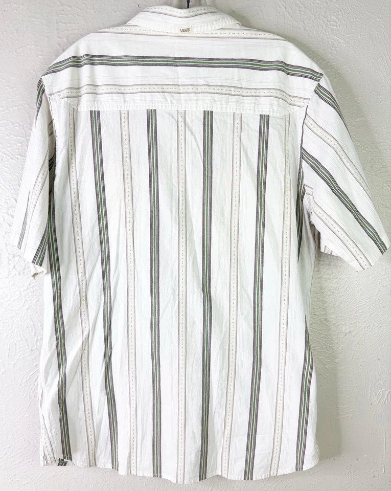 Vans XL Stripe Stretch Western Style Short Sleeve Snap Shirt Stretch EUC - Image 2 of 4