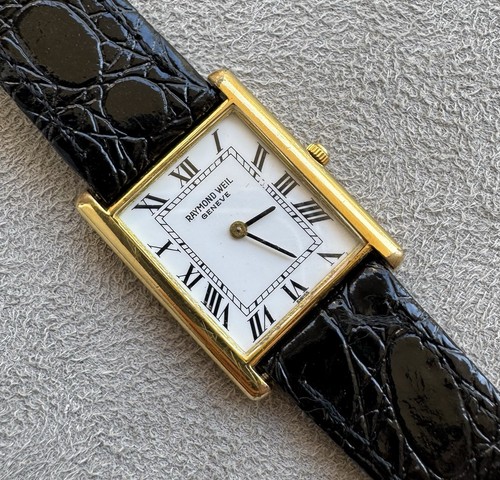 Raymond Weil Tank Ref. 5767 Quartz Men’s Watch 18k Electroplate