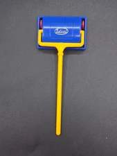 Vintage 1960s Ideal Dollhouse Miniature Floor Carpet Sweeper Blue Red Yellow 