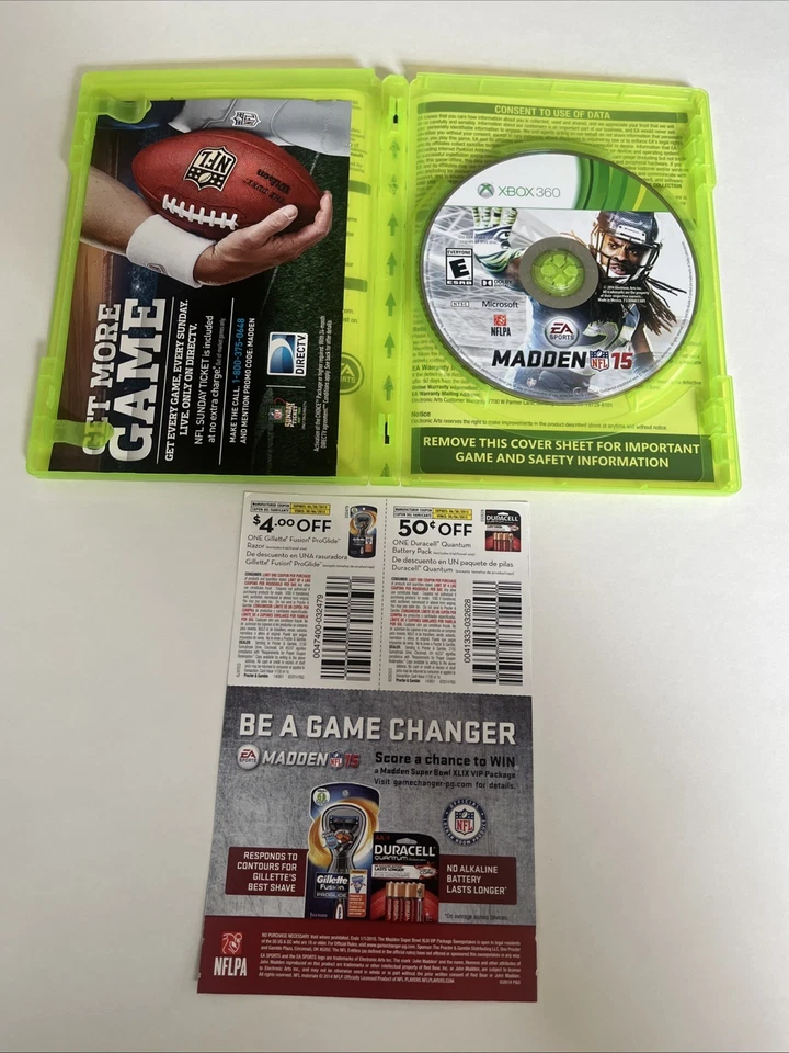 Madden NFL 15 (Microsoft Xbox 360, 2014) CIB W/manual. Tested. Ships Fast! - Image 3 of 4