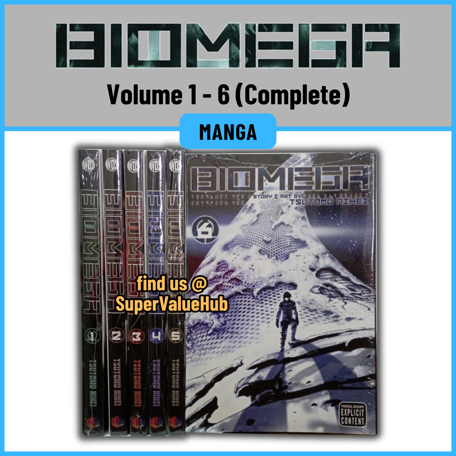 Juego Completo Manga Biomega (Vol 1-6) Serie Completa de Cómics Inglés Envío Express