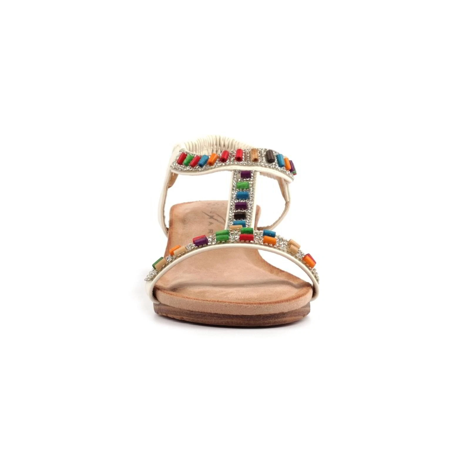 Lunar Reese beaded wedge sandal White