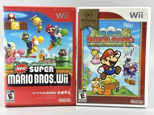 SCRATCHED GAMES SOLD AS IS New Super Mario Bros Wii & Super Paper Mario Nintendo