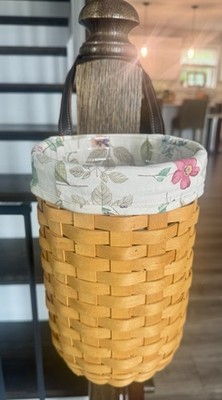 Longaberger Large Gatehouse Hanging Basket w/ Botanical Fields Liner & Protector