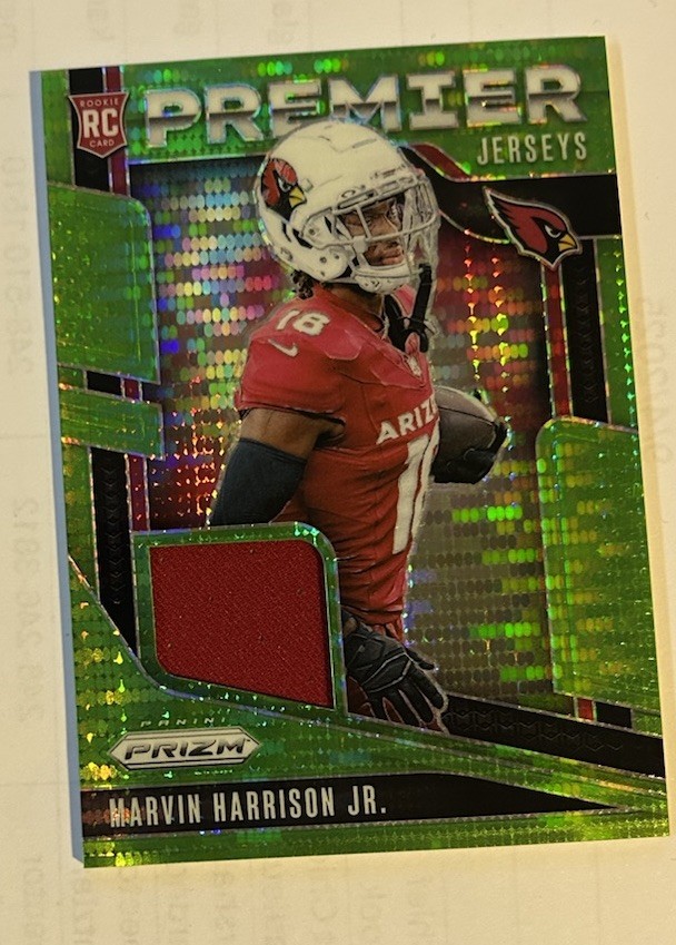 2024 Prizm Marvin Harrison Jr. Premier Jerseys RC Neon Green Pulsar #PJ-MHJ