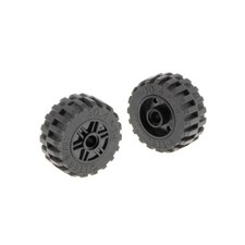 2x Lego Wheel 30.4x14 Rim 18x14 Black Pin Hole Tape Circumferential 55981c05