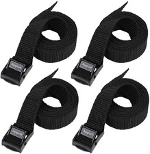 4 Pack Cam Buckle Lashing Straps 0.75x48 Adjustable Tie Down Black