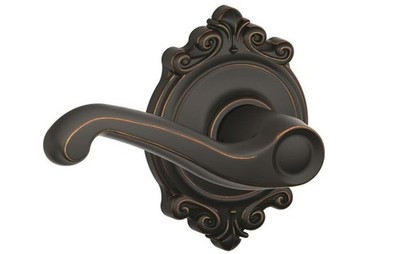 SCHLAGE F10 FLA 716 BRK Brookshire Collection Flair Passage Lever, Aged Bronze