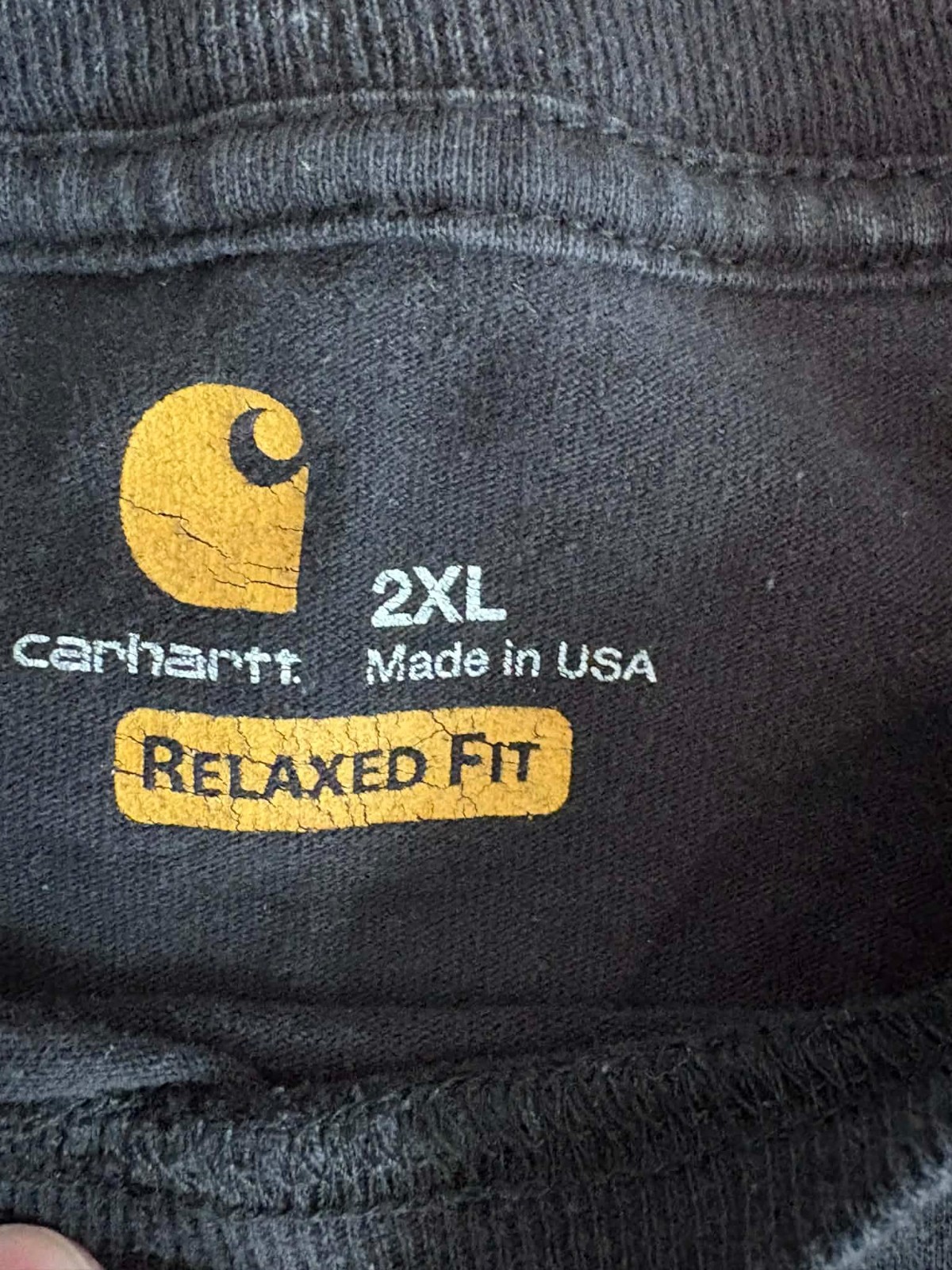 Carhartt Men's 2Xl Relaxed Fit Black USA T-Shirt thumbnail 2