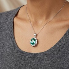 Mint Green Paraiba Tourmaline 6.45Ct 925 Sterling Silver White Gold Pendants