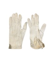 Vintage FOWNES Ivory Lambskin Men  s Dress Gloves Sz 8.5 Button Cuff 1940s  1950s