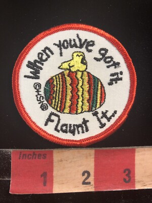 Kid s Drawing Style IF U GOT IT FLAUNT IT EASTER EGG CHICK Funny Art Patch 99D9