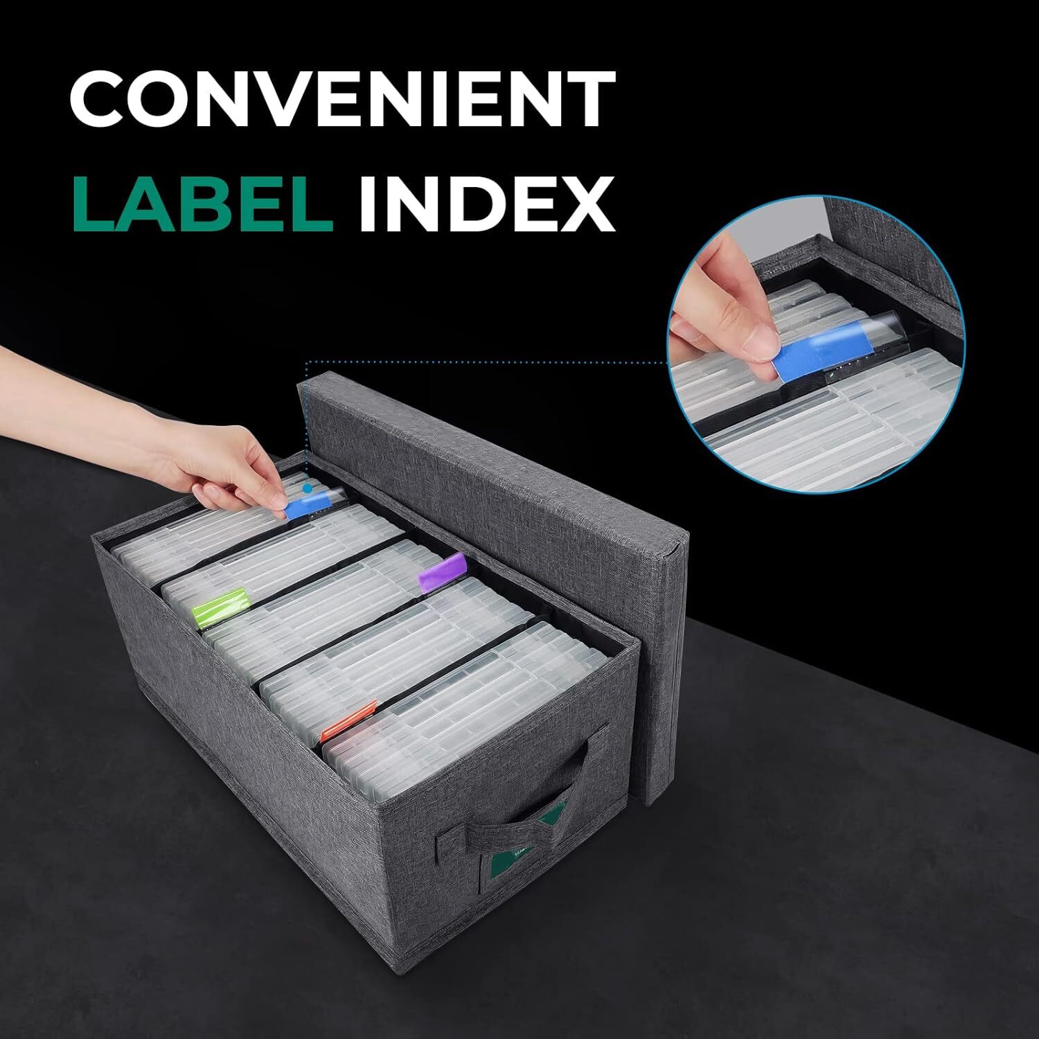 DVD Storage Box with Lid Pack of 2 DVD Case Holder Organizer with