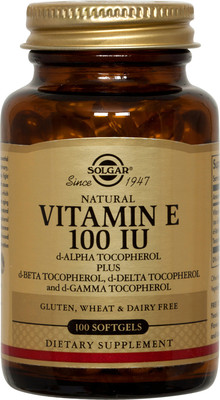 Solgar Vitamin E 100IU 100 Softgels  d-Alpha Tocopherol & Mixed Tocopherols