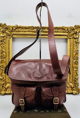 THE BRIDGE POSTINA CAMERA BAG Linie Story Braunes Leder Schulter
