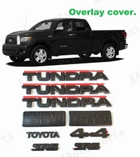 OVERLAY Matte black Door Rear Tundra V8 Toyota 4X4 SR5 Emblems 2007-2013Tundra