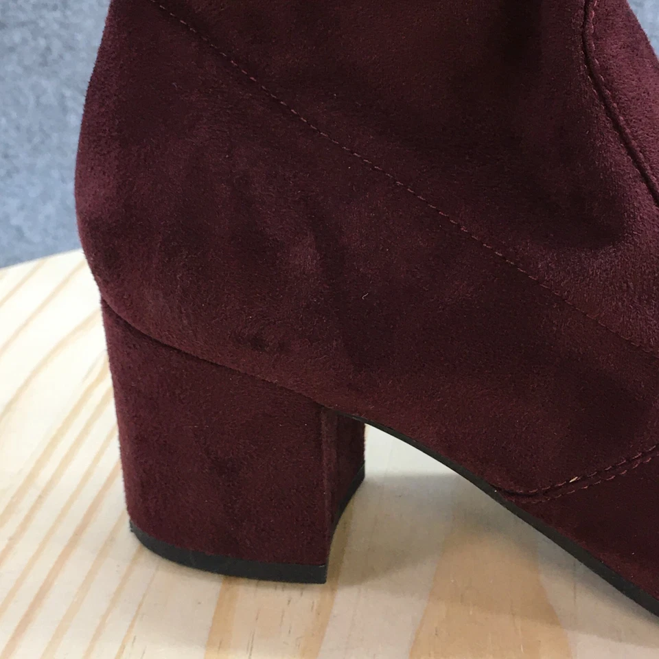 Unisa Boots Womens 6.5 M Chelsea Burgundy Pull On Casual Ankle Top Block Heels - Image 2 of 4