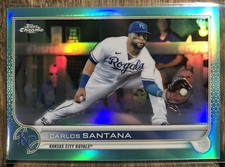 2022 Topps Chrome Base Aqua  #143 Carlos Santana /199 - Kansas City Royals