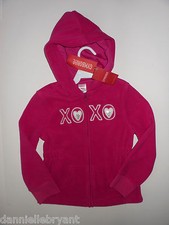 NEW Gymboree Merry  Bright Fleece Zip Front Hoodie XOXO Size S 5 6 NWT