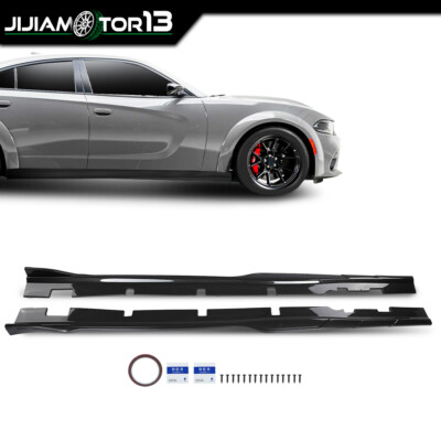 Fit For 15-23 Charger Side Skirts Accessories Carbon Fiber Look Rock Panels