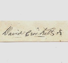 David Davy Crockett Alamo autografo ristampa su carta originale anni 1830 