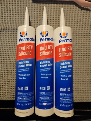 Permatex 81409 High-Temp Red RTV Silicone Gasket Maker 11 oz. Tube 26C 3 Pack
