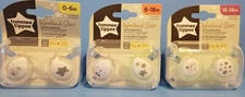 Tommee Tippee Baby Pacifiers Glow In Dark Boy/Girl WOODLAND STARS NEW" LOT OF 2"
