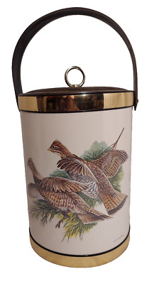 W. D. Gaither Grouse Ice Bucket Vintage game birds hunting lodge cabin man cave
