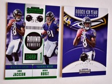 (2) LAMAR JACKSON HAYDEN HURST GREEN SP + ROY 2018 PANINI CONTENDERS RC RAVENS🔥