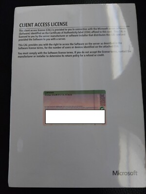 Lenovo Microsoft Windows Server 2012 50 USER CAL Client Access License