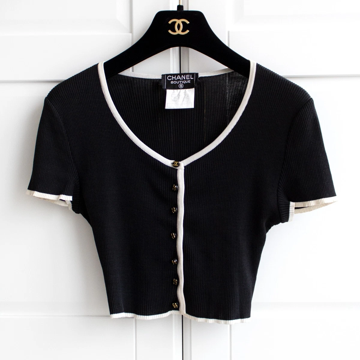 Chanel black shop cardigan