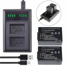 LED Dual Charger 2X Battery for DMW-BMB9e DMW-BMB9 DMC-FZ60 DMC-FZ60GK DMC-FZ62