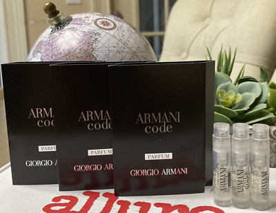 NEW ARMANI CODE PARFUM 1.2ml 0.04 oz SPRAY FOR MEN GIORGIO ARMANI 3 Sample Vials