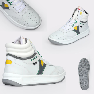 Servis Cheetah High Top Trainers White Yellow Green Shoes Afghani
