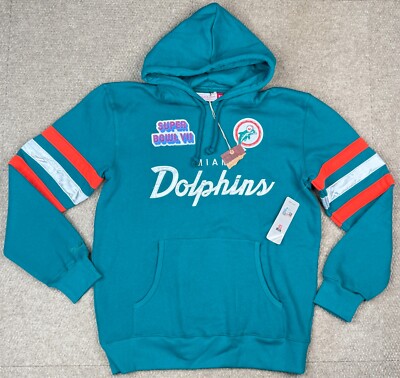 Mitchell & Ness Throwback NFL Super Bowl VII Miami Dolphins Hoodie Size Large