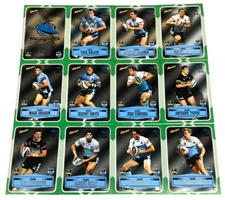 2012 SELECT NRL CHAMPIONS CARD LASER STICKERS PARALLEL TEAM SET (12)-SHARKS