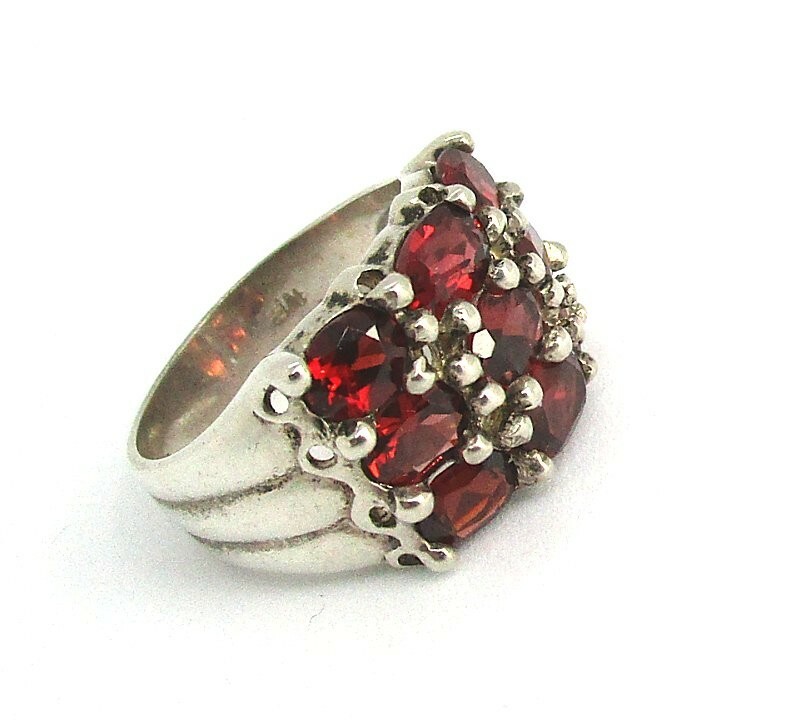 NF Sterling Silver Ring w Lab Created Ruby 6.4 gr… - image 1