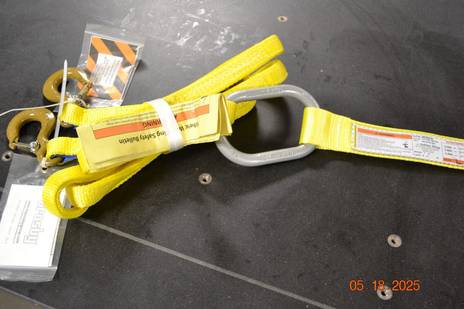 Two Leg Nylon Web Spreader w 1/2" Alloy Link x 6 ft  Spreader Crane 1 ton Hooks