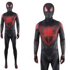 2023 Upgraded Miles Morales Spiderman Jumpsuit Cosplay Costume 3D Suit Halloween