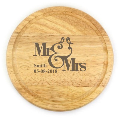Schneidebrett Brotbrett mit Gravur personalisiert Brautpaar Geschenk Hochzeit 