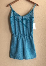 Zara Women Green Printed Casual Lightweight Strappy Romper Size S