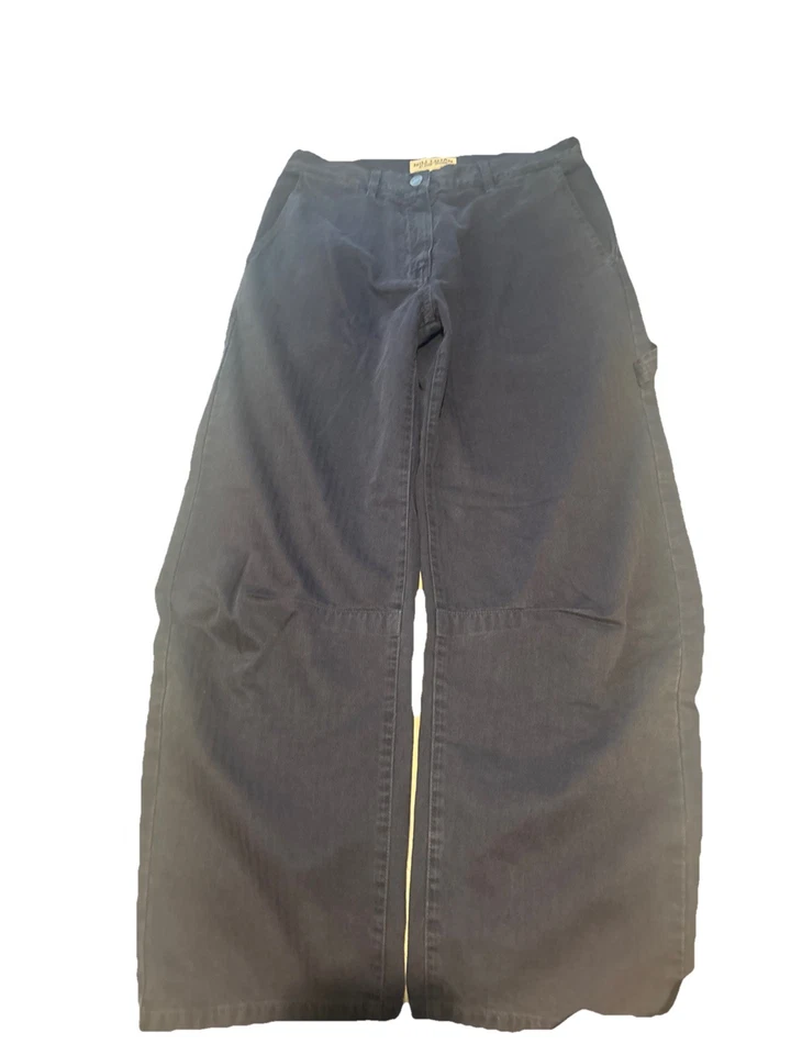 Usado en Excelente Condición Pantalones Nili Lotan Azul Marino Para Mujer Talla 0 Pierna Ancha Cortos Sueltos 27" Entrepierna Foto 2 de 4