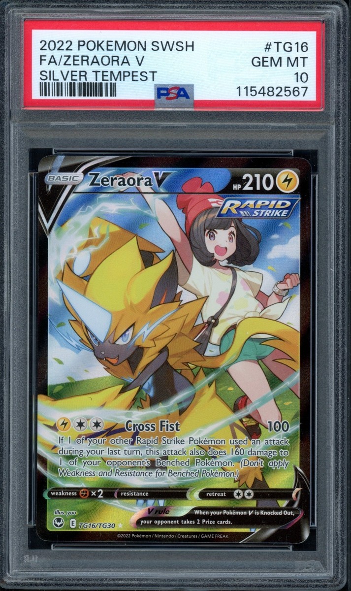 Pokemon PSA 10 Silver Tempest: Trainer Gallery Full Art Zeraora V