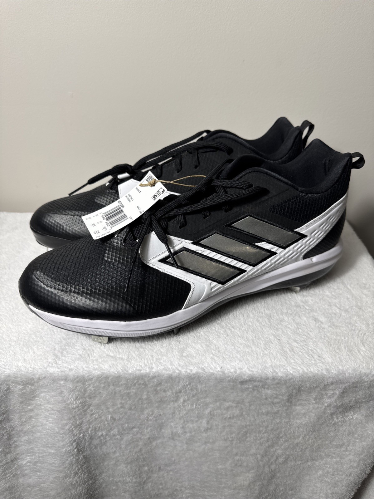 Size 17 Mens - Adidas Icon 8 TPU Black White Baseball Cleats NEW w Tags