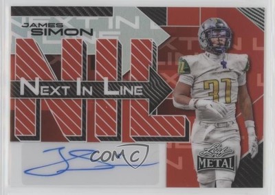 2025 Leaf Metal Next in Line Red Prismatic /15 James Simon #NL-JS1 Auto