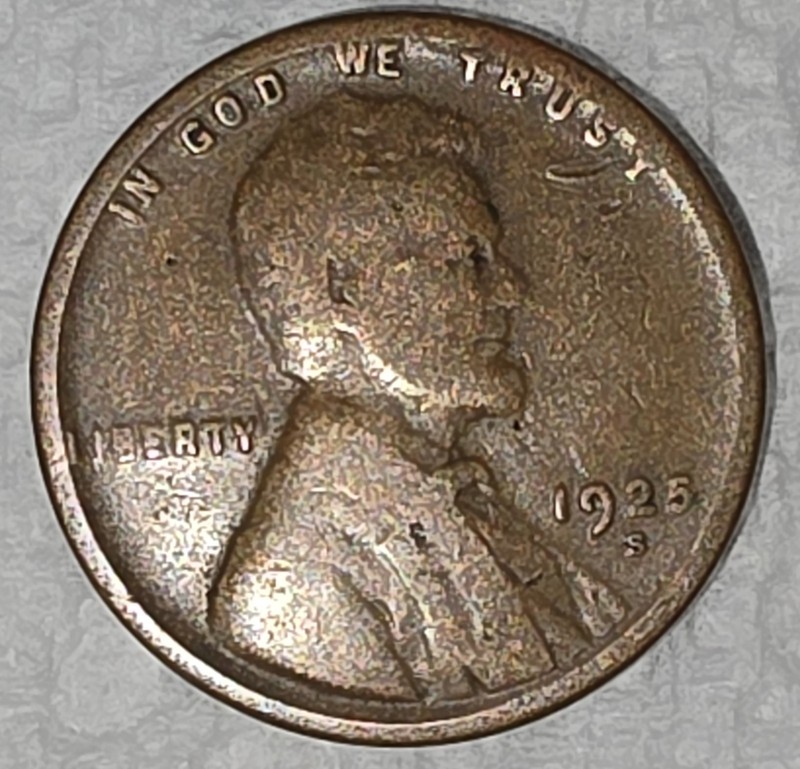 1925 S San Francisco Mint Lincoln Wheat Penny Cent Coin Circulated 