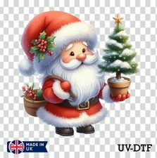 Christmas Santa Claus UV DTF Sticker - Glass Laptop Tumbler Cup ap710