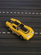 Aurora AFX Corvette "A" Production Yellow  HO Slot Car Vintage Nice Posts 